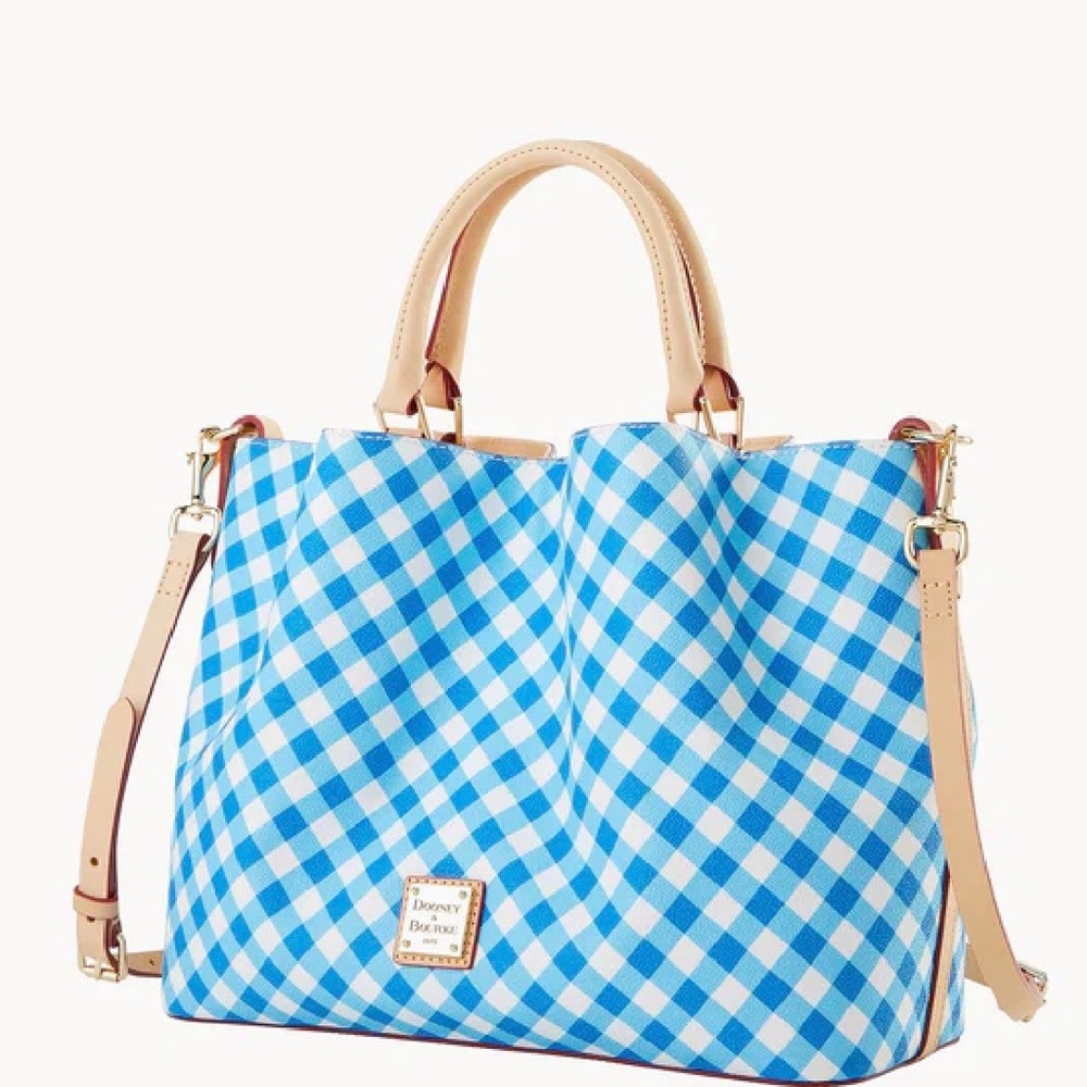 Dooney and Bourke Gingham Sky Blue Brenna - Picture 2 of 7